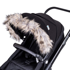 Pram Fur Hood Trim – Universal Attachment, Dark or Light Grey