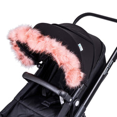 Pram Fur Hood Trim – Universal Attachment, Dark or Light Grey