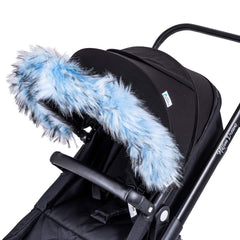 Pram Fur Hood Trim – Universal Attachment, Dark or Light Grey