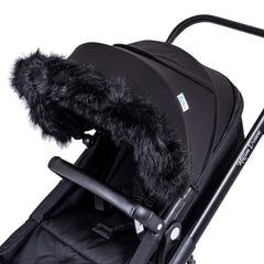 Pram Fur Hood Trim – Universal Attachment, Dark or Light Grey