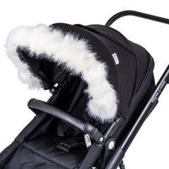 Pram Fur Hood Trim – Universal Attachment, Dark or Light Grey