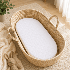 Quilted Moses Basket Mattress 66 x 28cm – Firm Flat Replacement