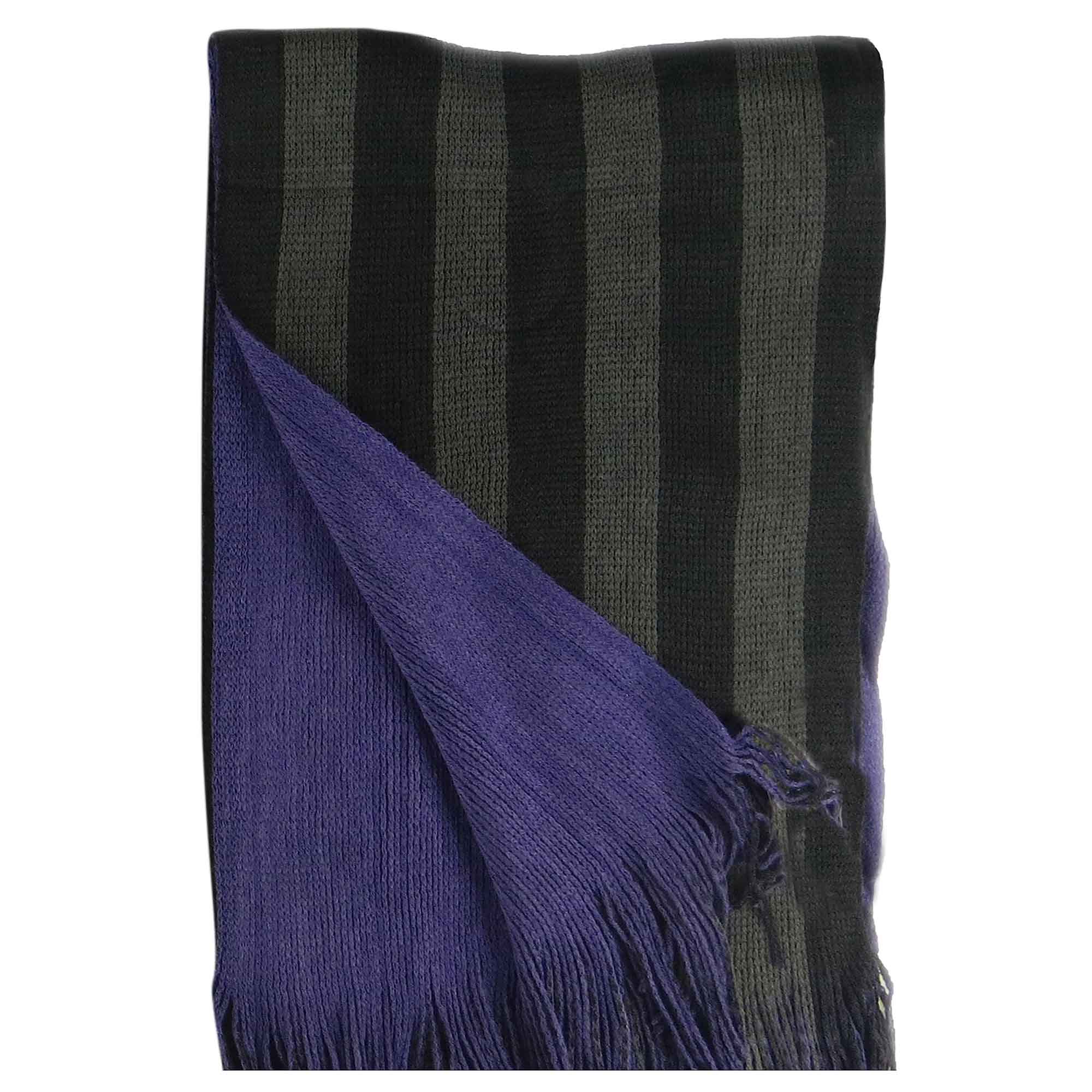 Men's Reversible Stripe Design Scarf Soft Woven Acrylic Winter Accessory