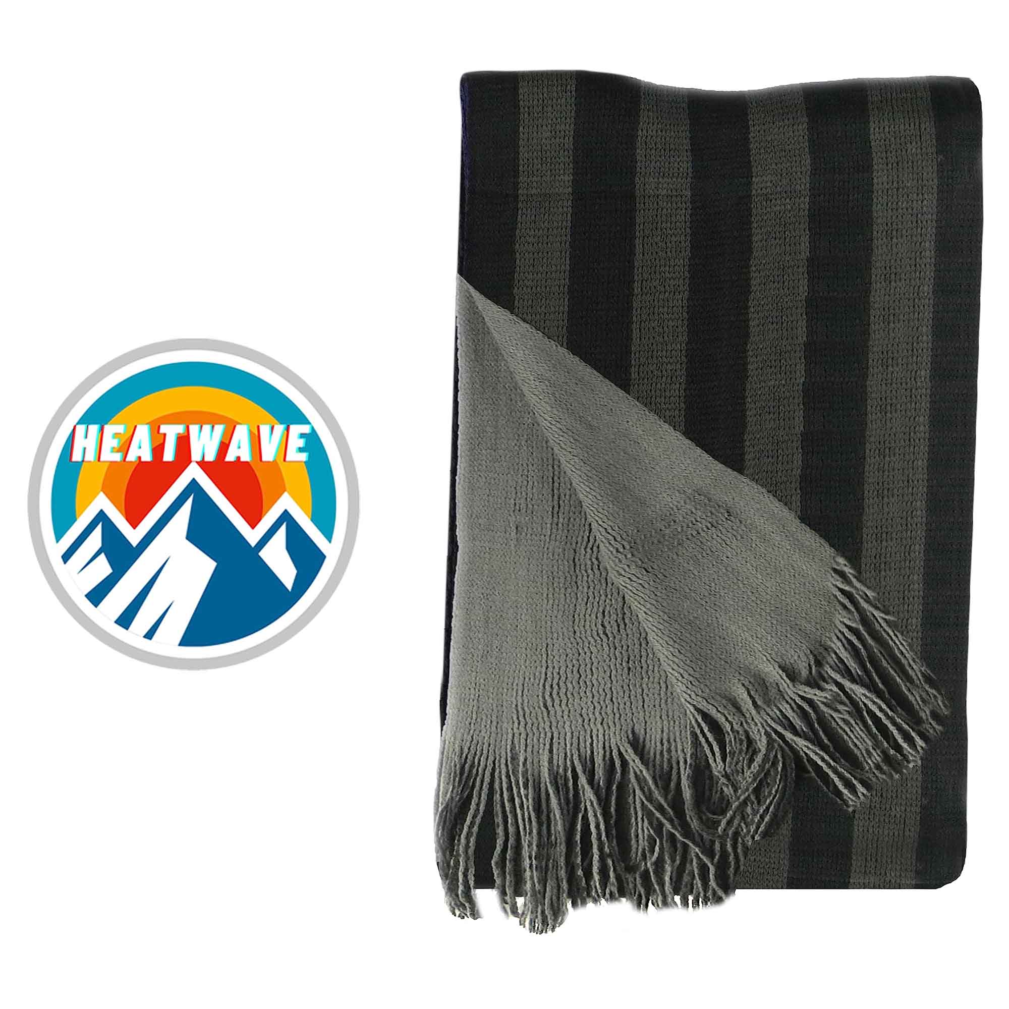 Men's Reversible Stripe Design Scarf Soft Woven Acrylic Winter Accessory