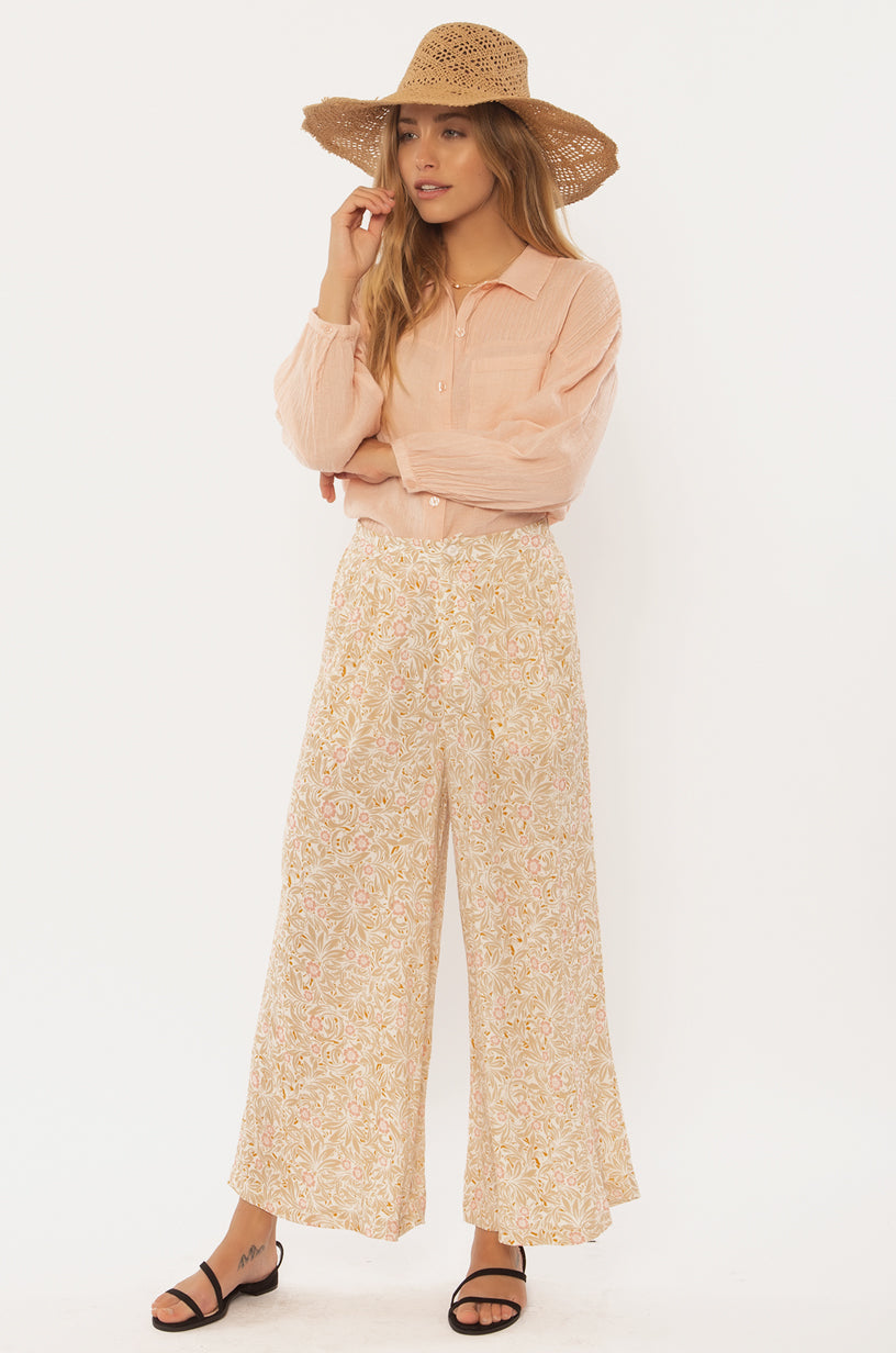 Sisstrevolution Women's Rocky Tides Wide Leg Trousers, 100% Viscose