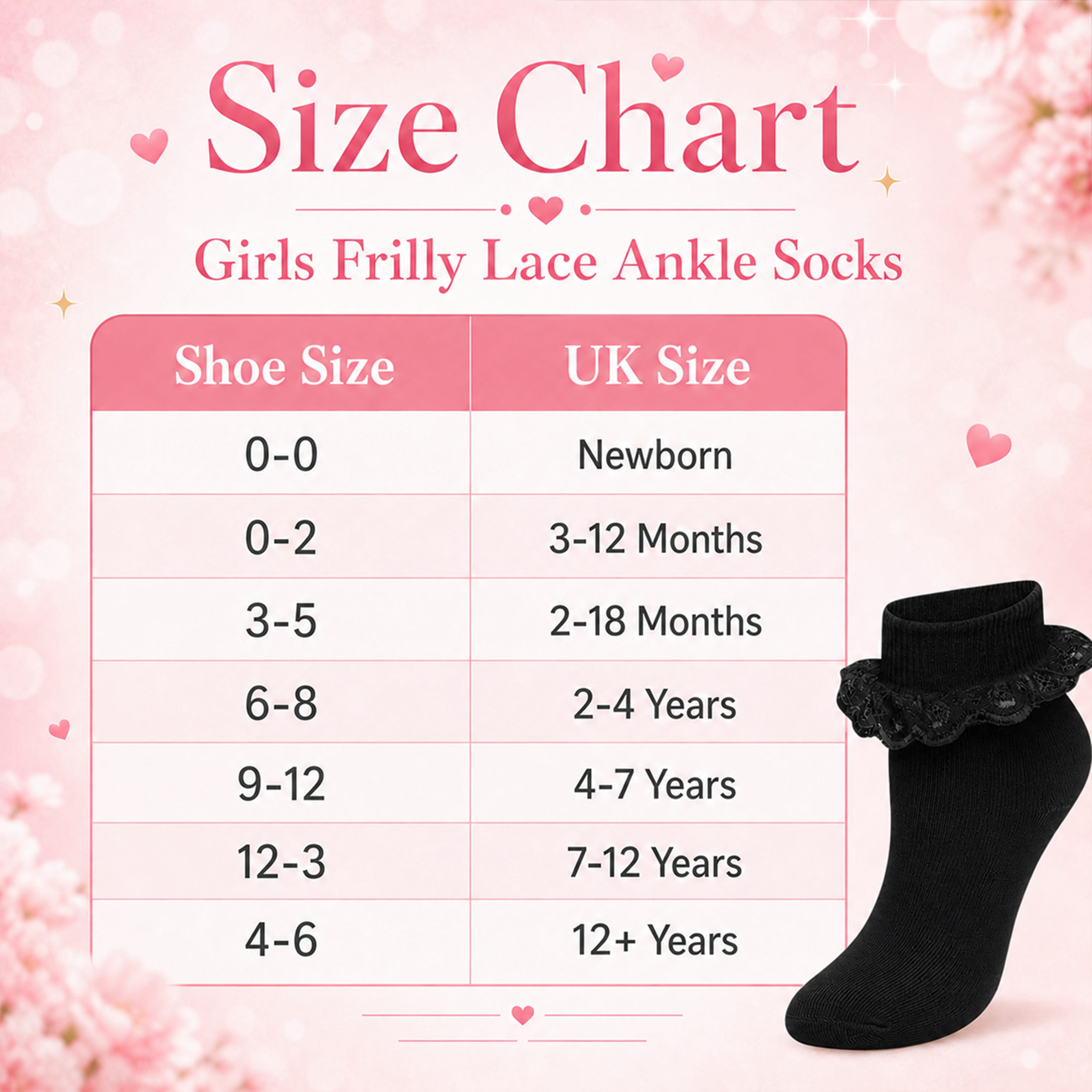 Girls' Cotton Rich Frilly Ankle Socks 6 Pairs Durable Breathable Sculpted Heels