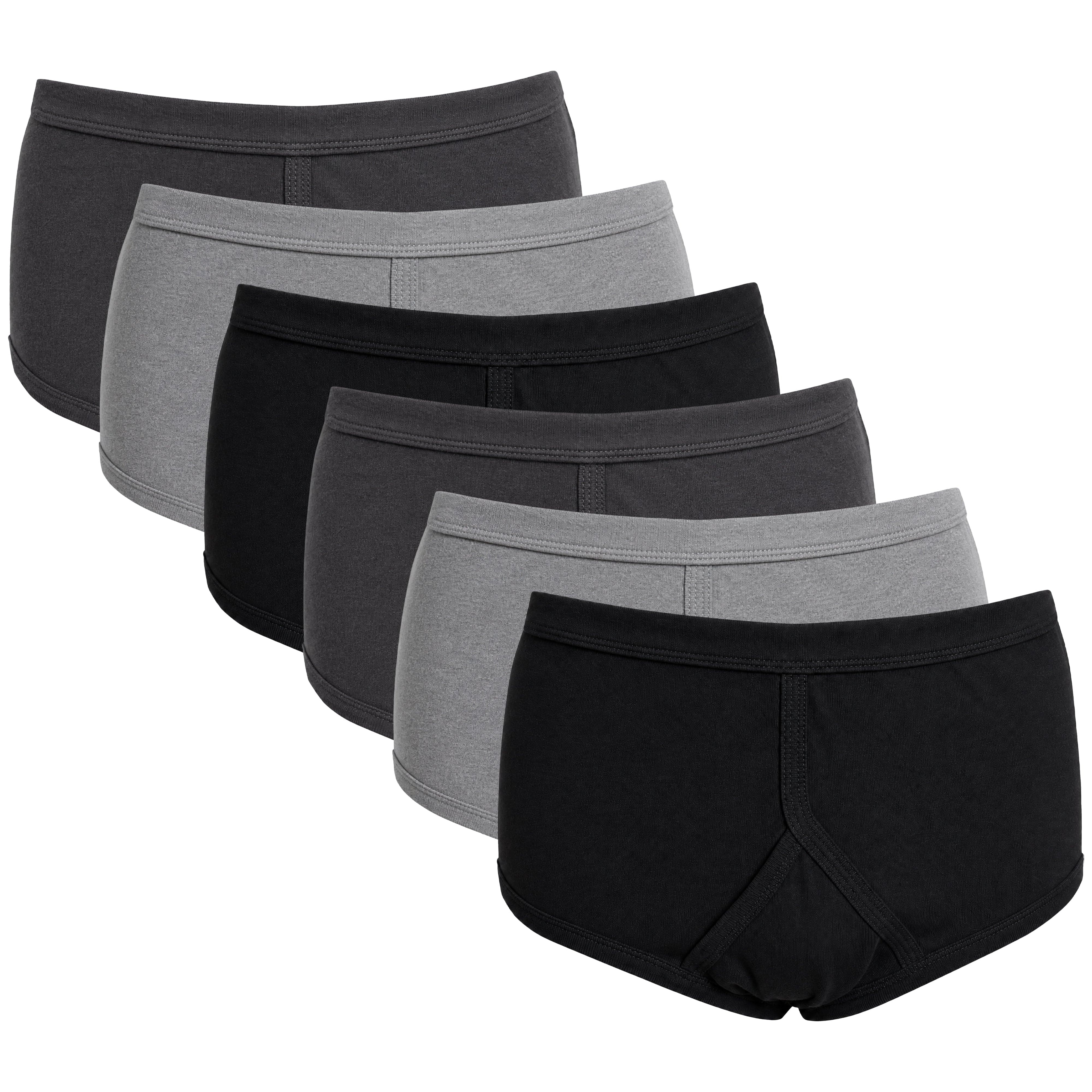 Men's Cotton Y-Front Briefs 6 Pack – 100% Cotton, S–5XL
