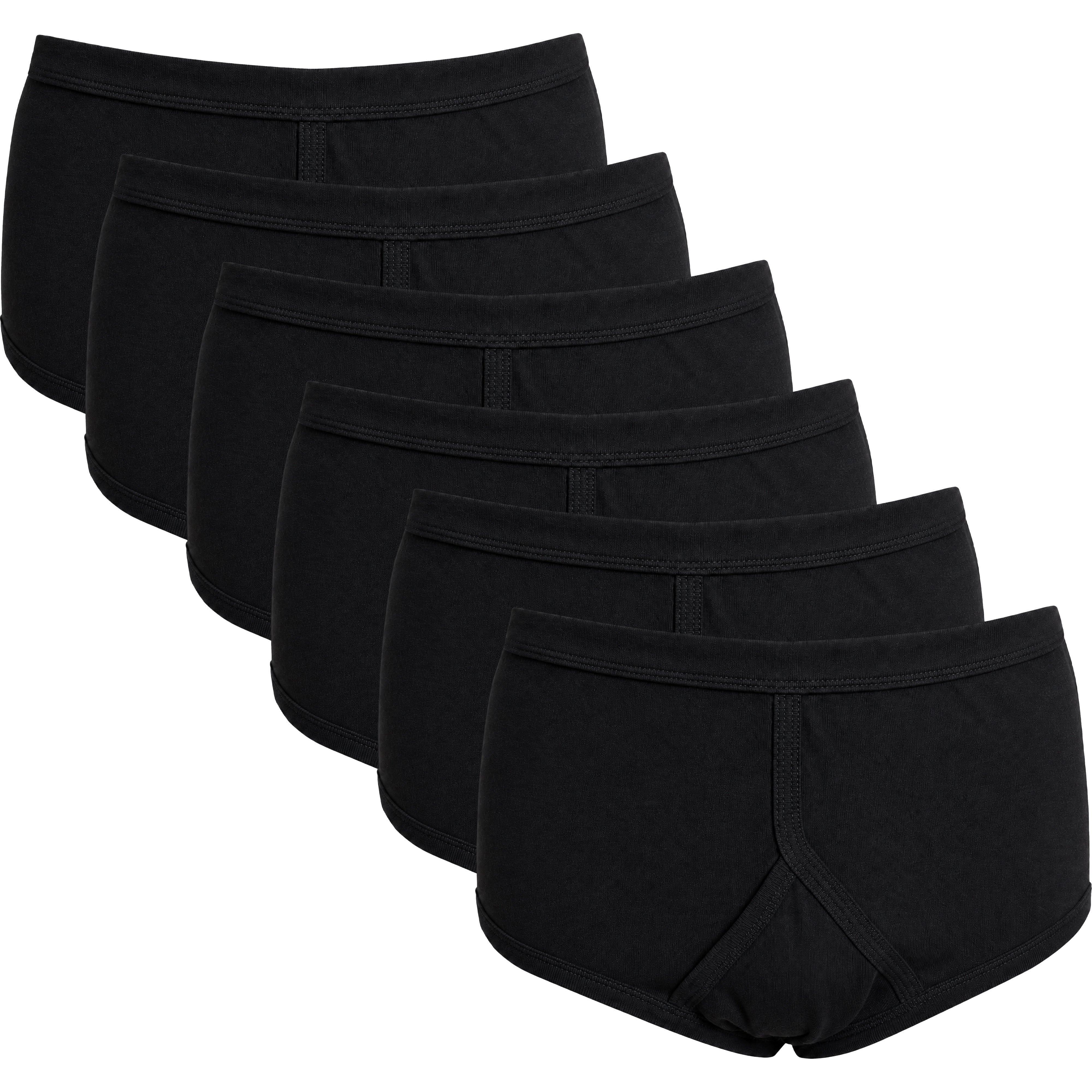 Men's Cotton Y-Front Briefs 6 Pack – 100% Cotton, S–5XL