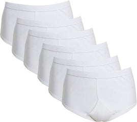 Men's Cotton Y-Front Briefs 6 Pack – 100% Cotton, S–5XL
