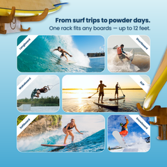 Living in Sunshine Solo Surfboard Wall Rack, Bamboo and Cork