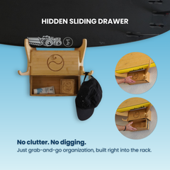 Living in Sunshine Solo Surfboard Wall Rack, Bamboo and Cork