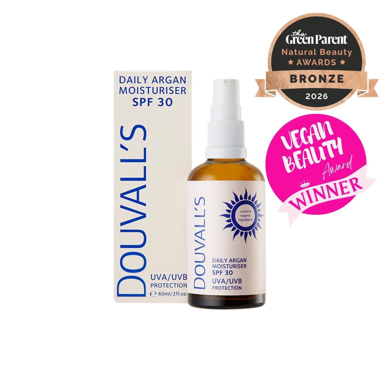 Argan Daily Moisturiser SPF30 60ml – Mineral Zinc Oxide Sunscreen