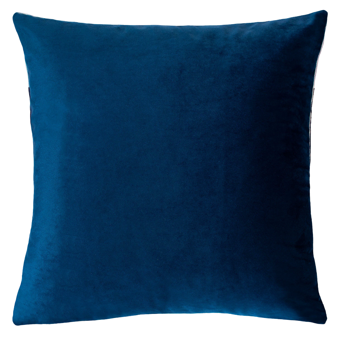 Ibiza Sunset Needlepoint Cushion – 45cm, Pink Velvet Back
