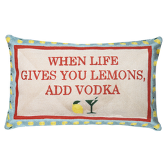 When Life Gives You Lemons, Add Vodka Cushion – 45cm, Green Velvet