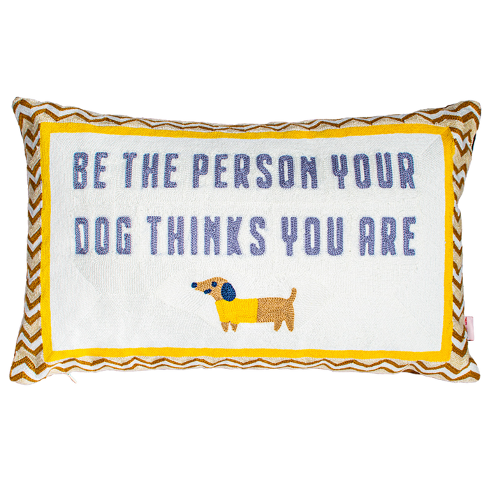 Dog Lover Needlepoint Cushion, Dachshund Design, 45cm