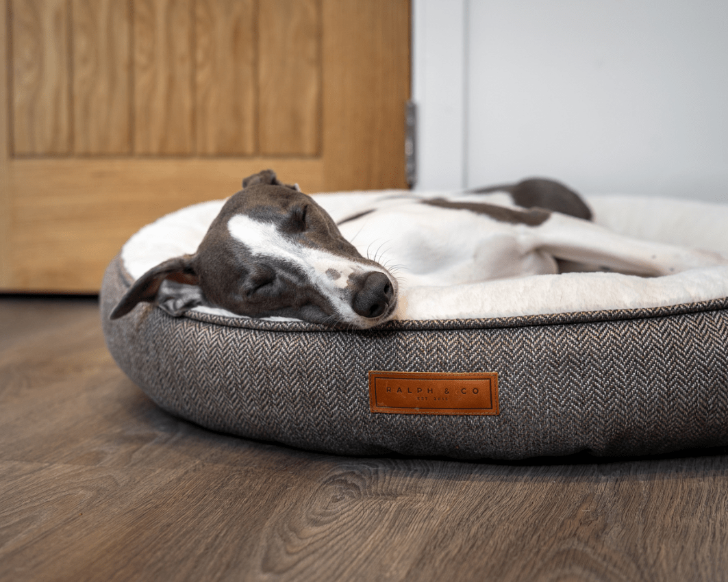Ralph & Co Lincoln Tweed Donut Dog Bed with Faux Fur Lining