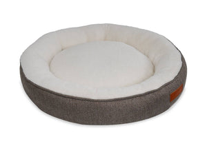 Ralph & Co Lincoln Tweed Donut Dog Bed with Faux Fur Lining