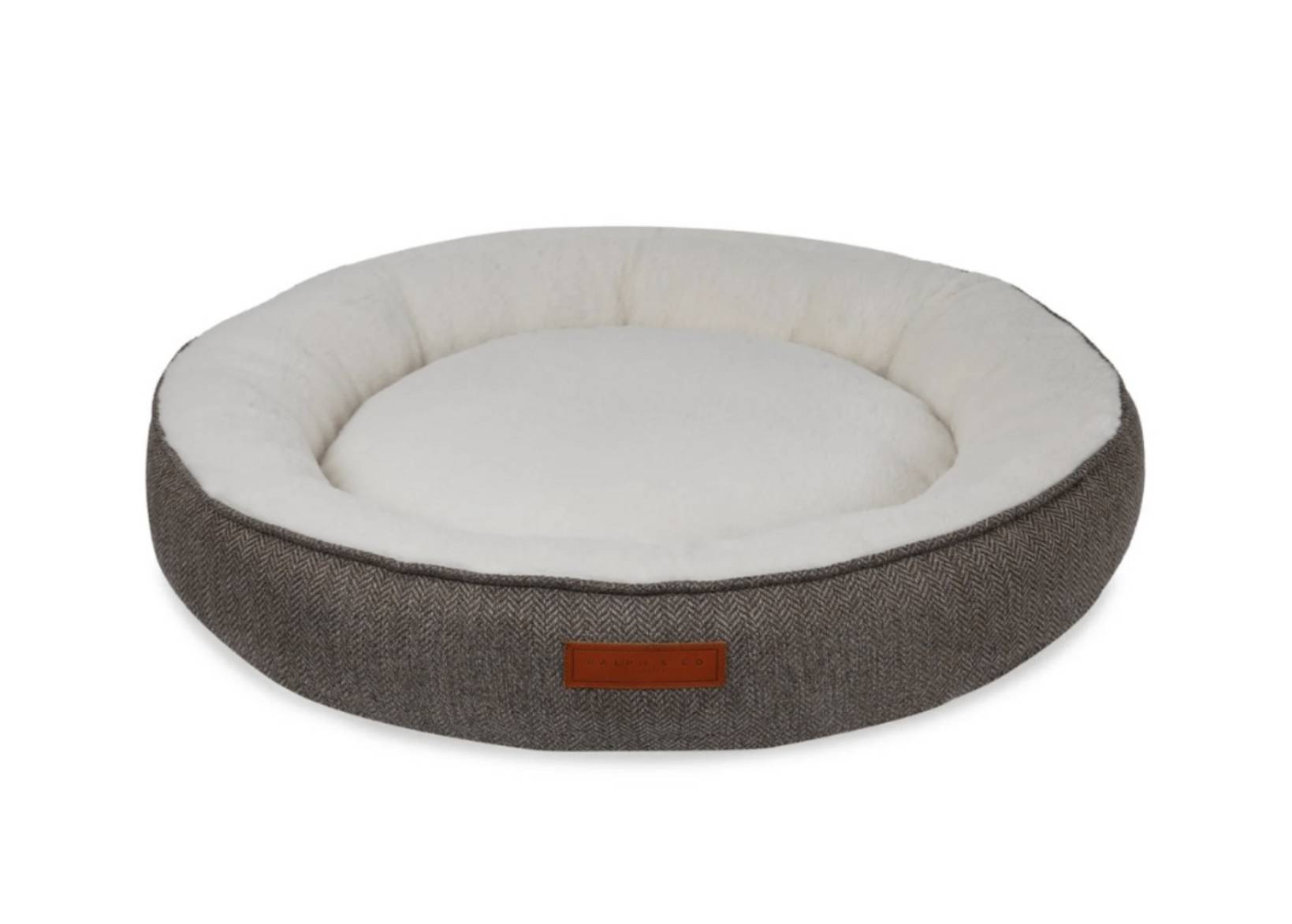 Ralph & Co Lincoln Tweed Donut Dog Bed with Faux Fur Lining