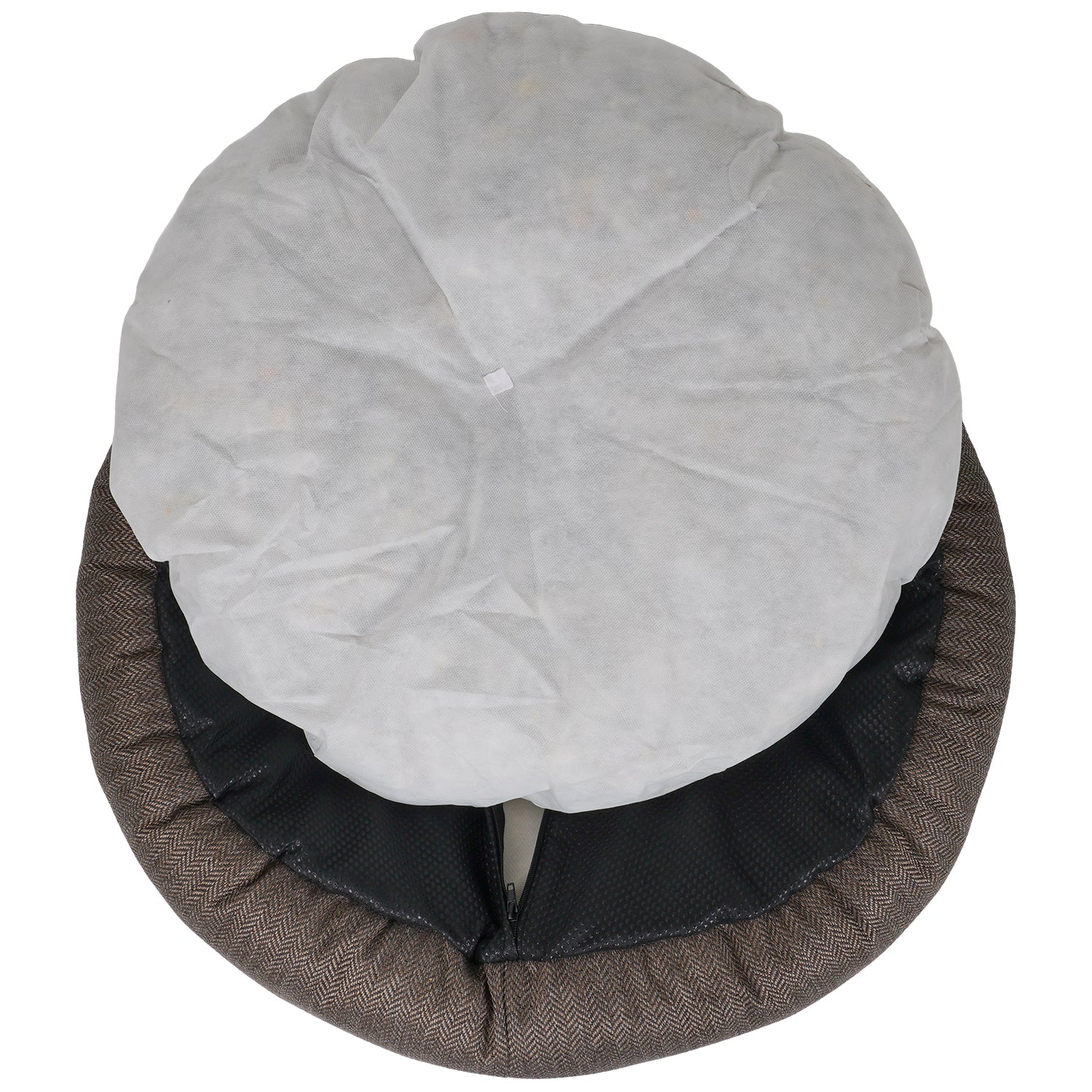 Ralph & Co Lincoln Tweed Donut Dog Bed with Faux Fur Lining