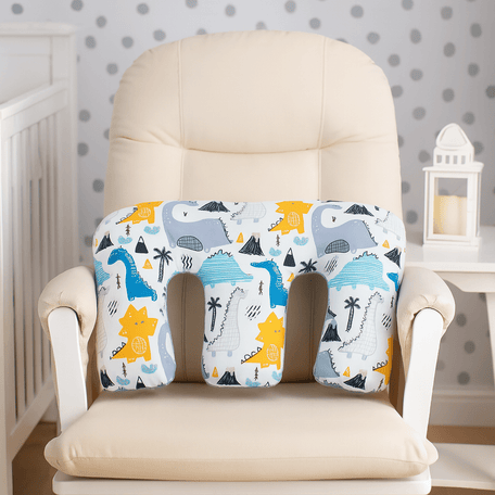 Twin Nursing Pillow – Dino Print, Tandem Feeding Support
