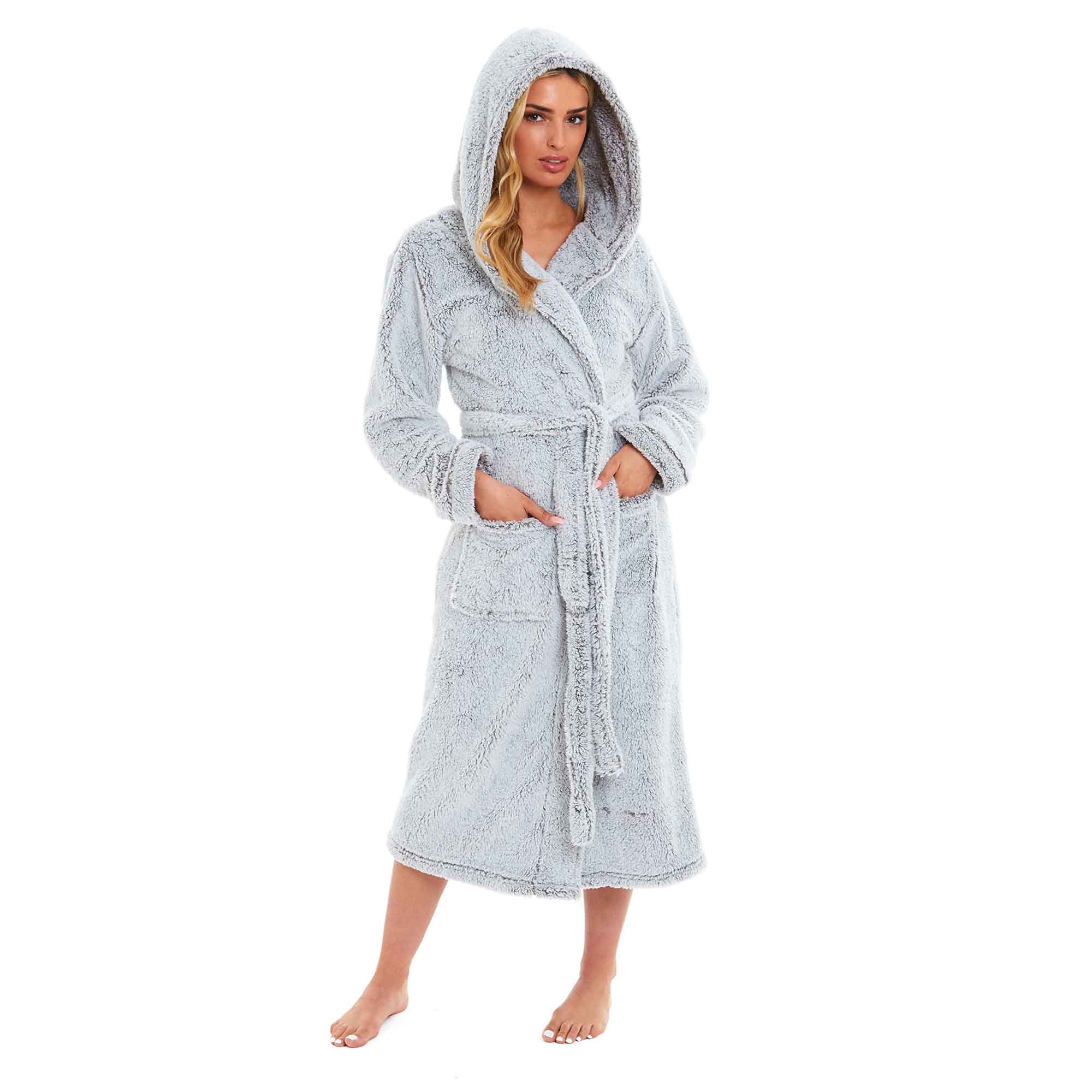 Women's Fleece Hooded Robe Snuggle Touch Velvet-Soft Loungewear
