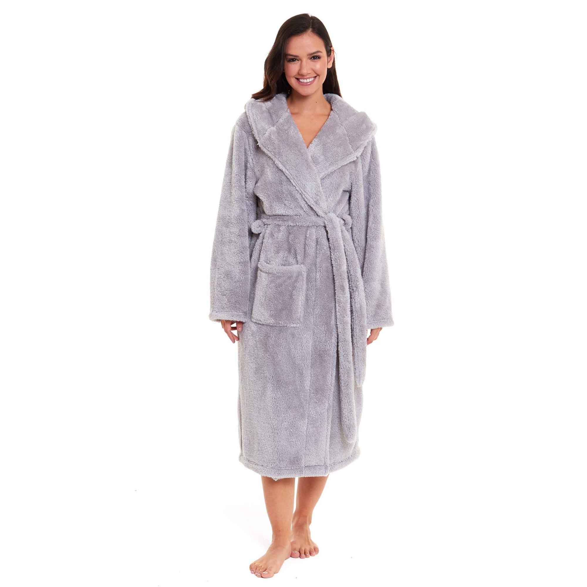 Women's Fleece Hooded Robe Snuggle Touch Velvet-Soft Loungewear