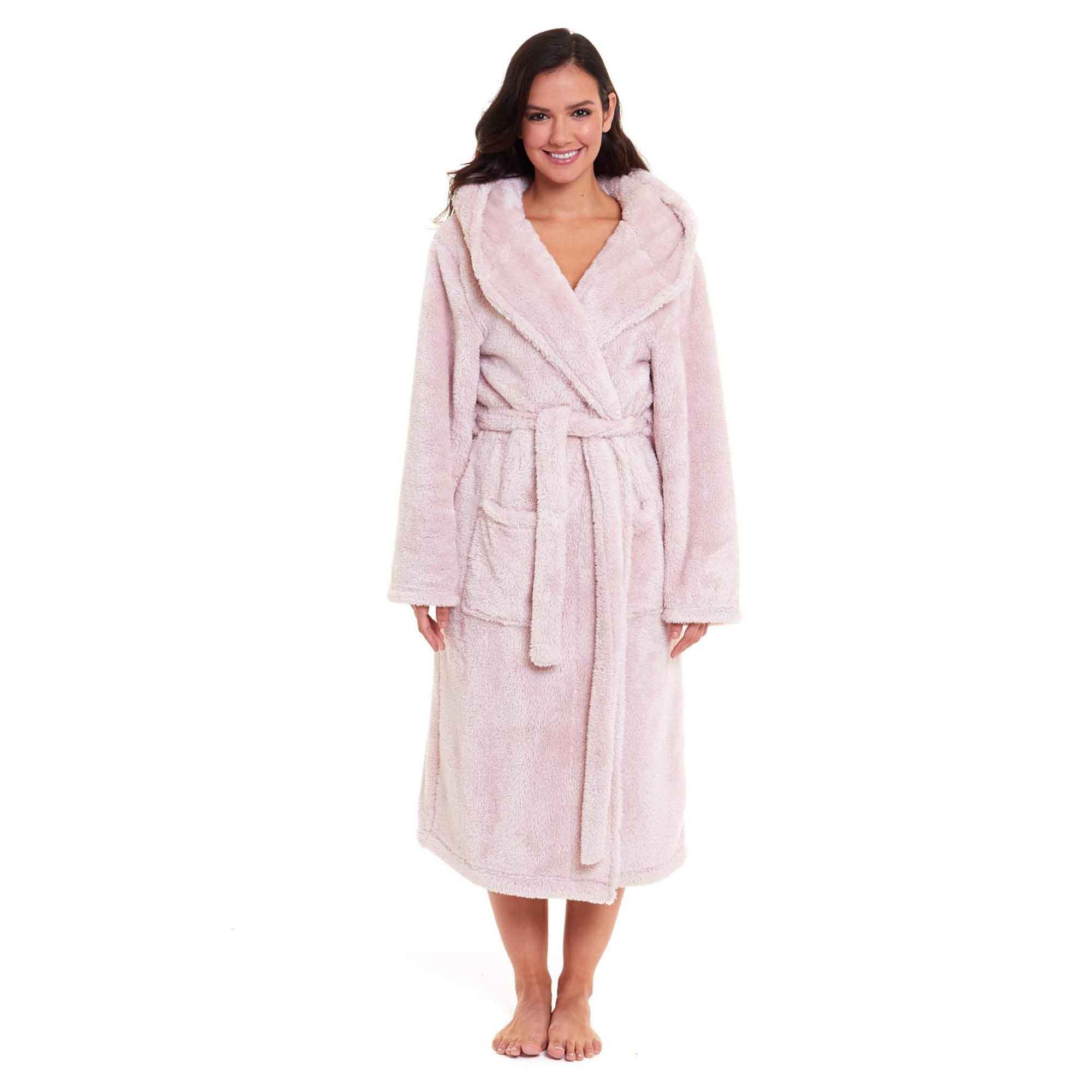 Women's Fleece Hooded Robe Snuggle Touch Velvet-Soft Loungewear