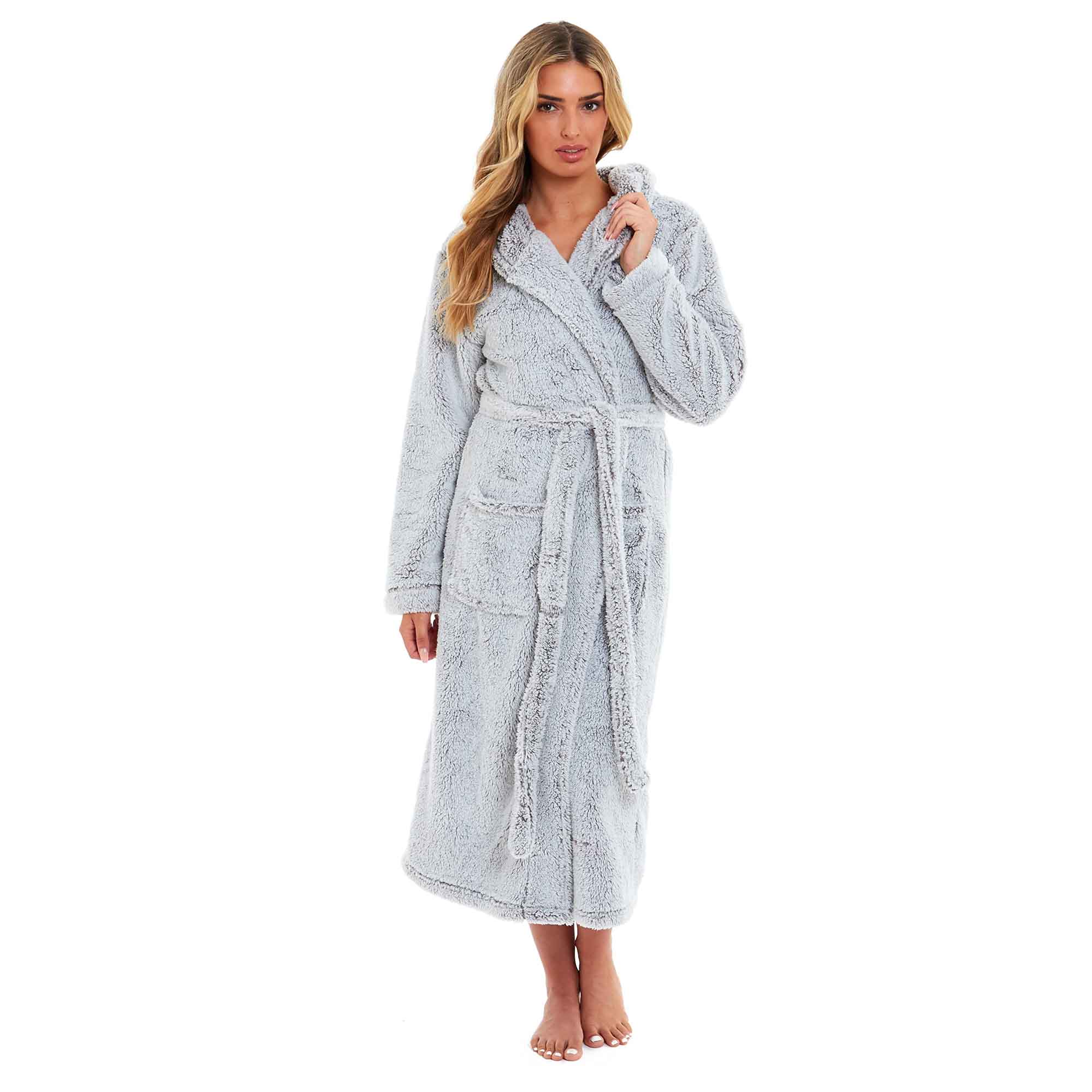 Women's Fleece Hooded Robe Snuggle Touch Velvet-Soft Loungewear
