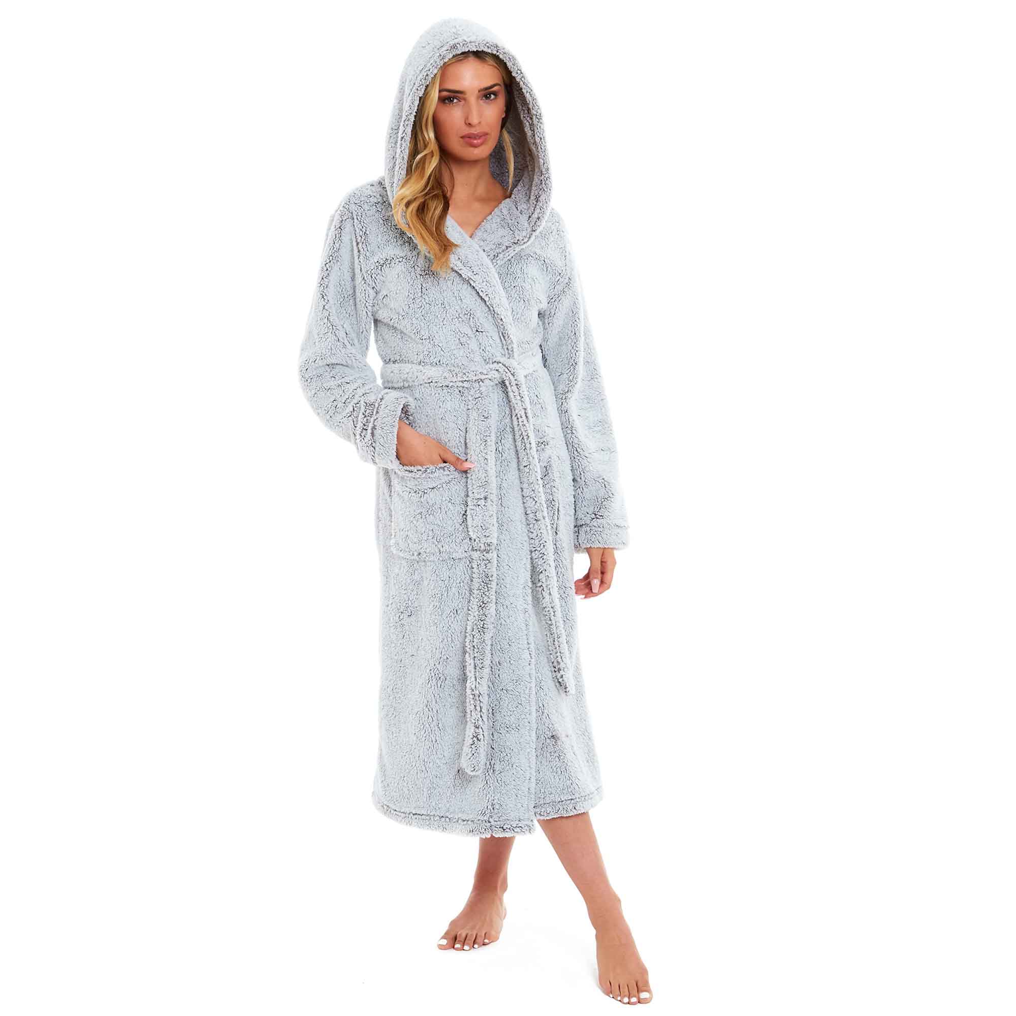 Women's Fleece Hooded Robe Snuggle Touch Velvet-Soft Loungewear