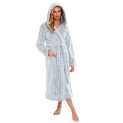 Women's Fleece Hooded Robe Snuggle Touch Velvet-Soft Loungewear