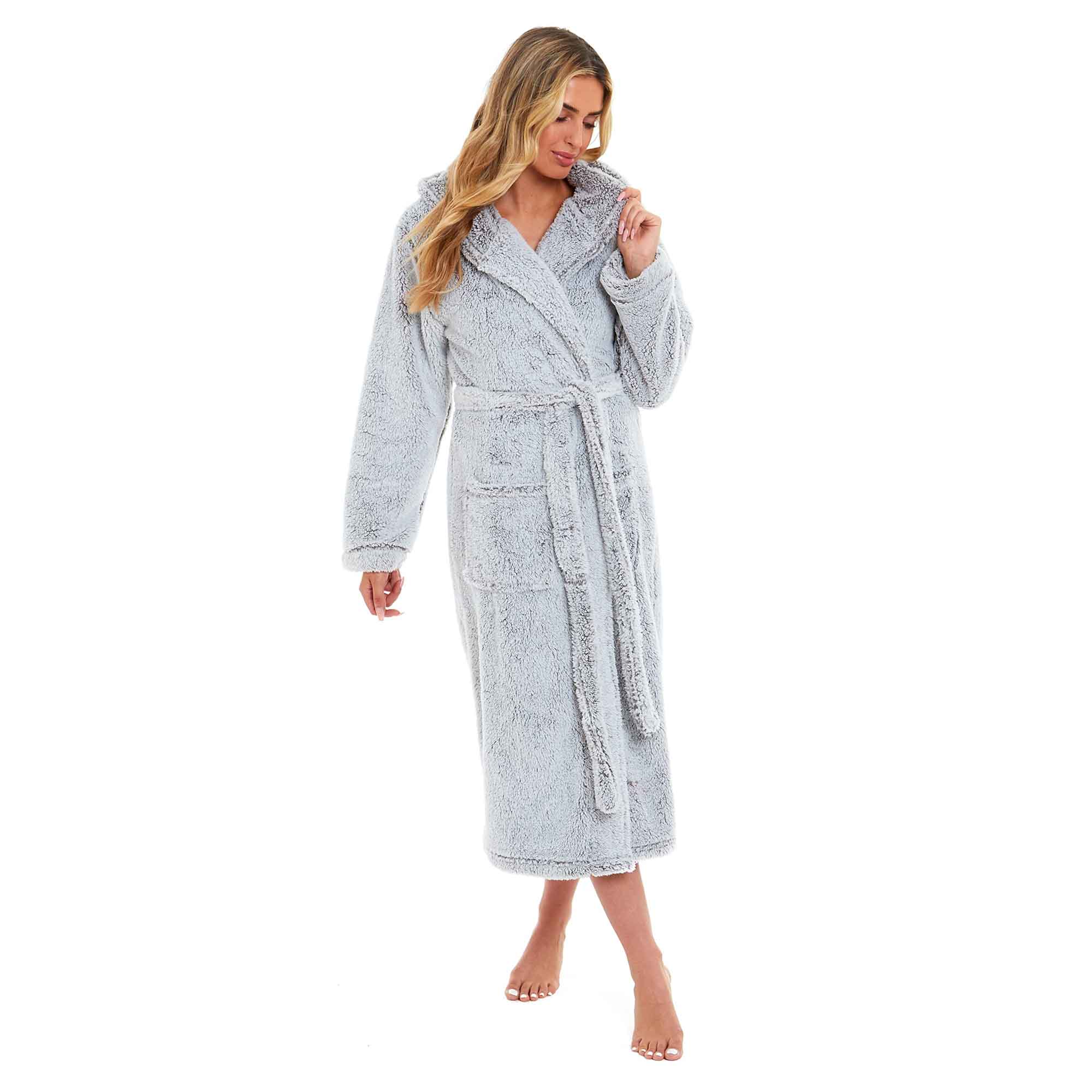 Women's Fleece Hooded Robe Snuggle Touch Velvet-Soft Loungewear