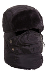3 In 1 Trapper Hat With Removable Face Cover Fur Lined Showerproof