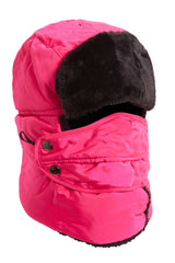 3 In 1 Trapper Hat With Removable Face Cover Fur Lined Showerproof