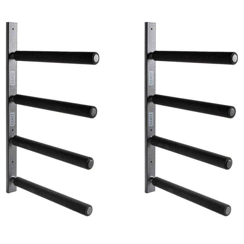 Range Double Vertical Wall Rack for Surfboards, Holds 16 Boards