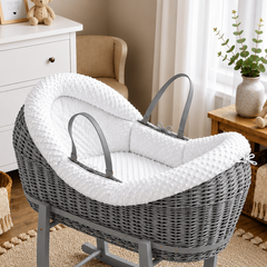 Wicker Deluxe Pod Moses Basket – Newborn Basket, No Stand