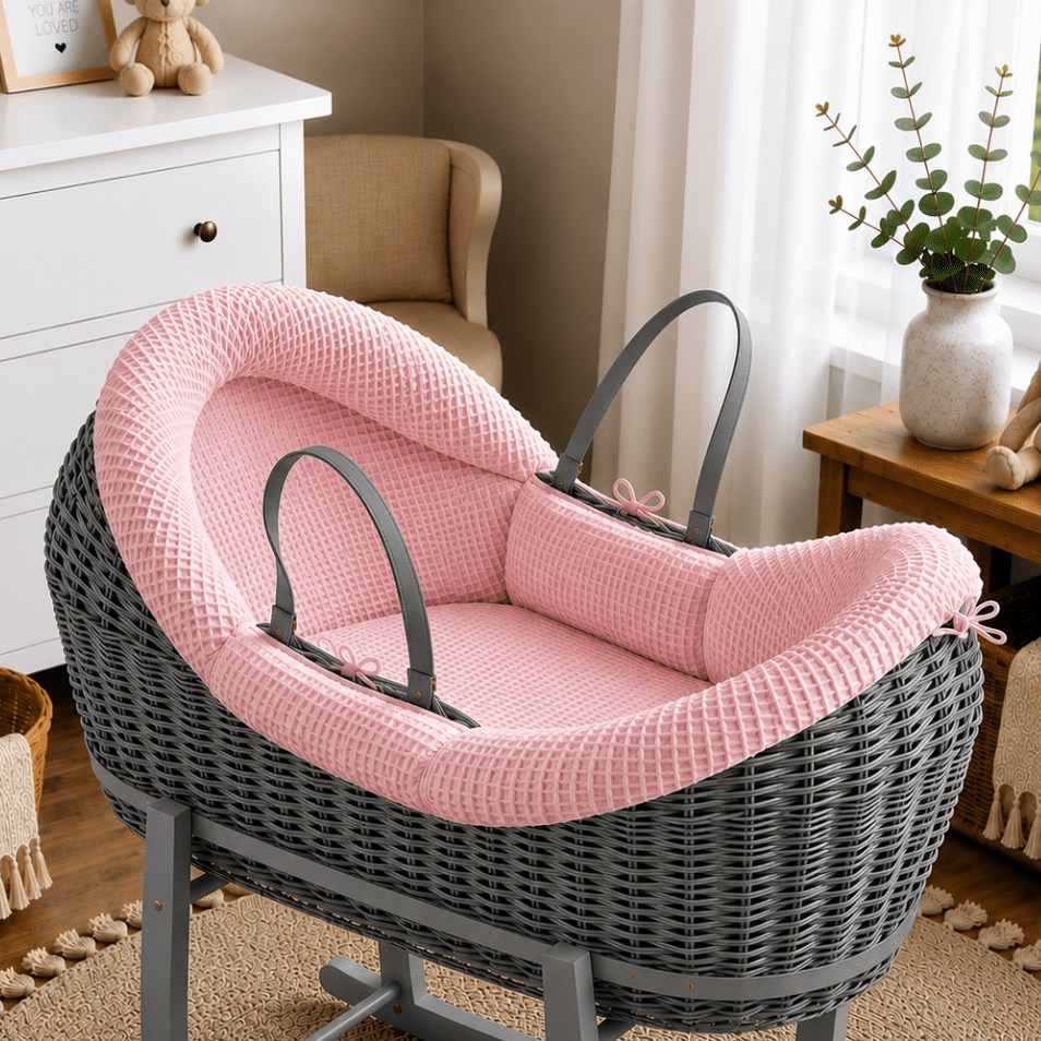 Wicker Deluxe Pod Moses Basket – Newborn Basket, No Stand