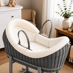 Wicker Deluxe Pod Moses Basket – Newborn Basket, No Stand