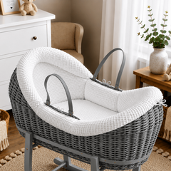 Wicker Deluxe Pod Moses Basket – Newborn Basket, No Stand