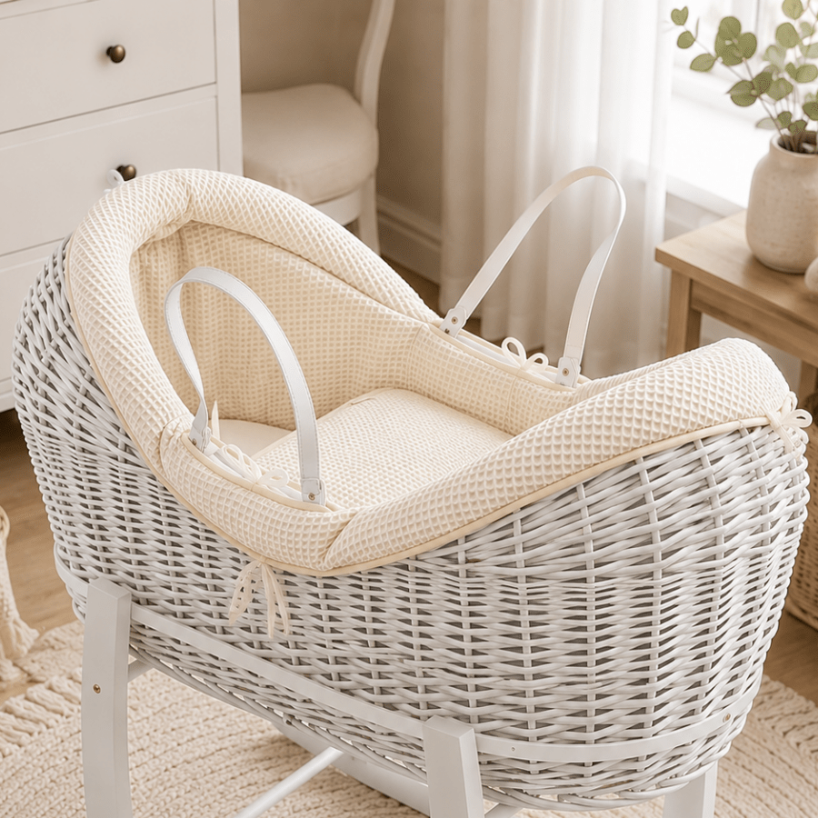Wicker Deluxe Pod Moses Basket – Newborn Basket, No Stand
