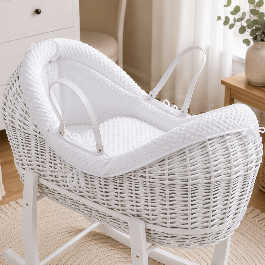 Wicker Deluxe Pod Moses Basket – Newborn Basket, No Stand