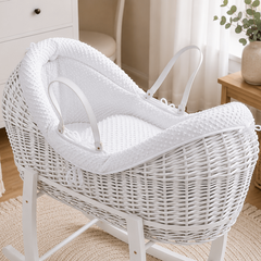 Wicker Deluxe Pod Moses Basket – Newborn Basket, No Stand