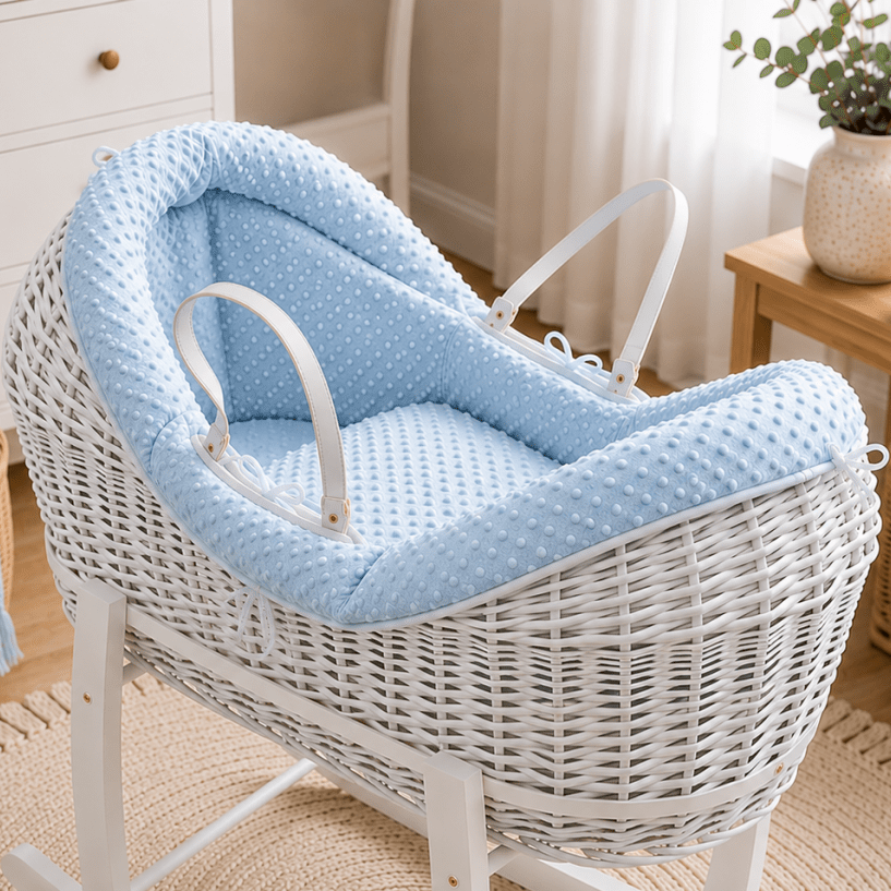 Wicker Deluxe Pod Moses Basket – Newborn Basket, No Stand