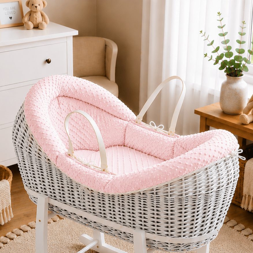 Wicker Deluxe Pod Moses Basket – Newborn Basket, No Stand