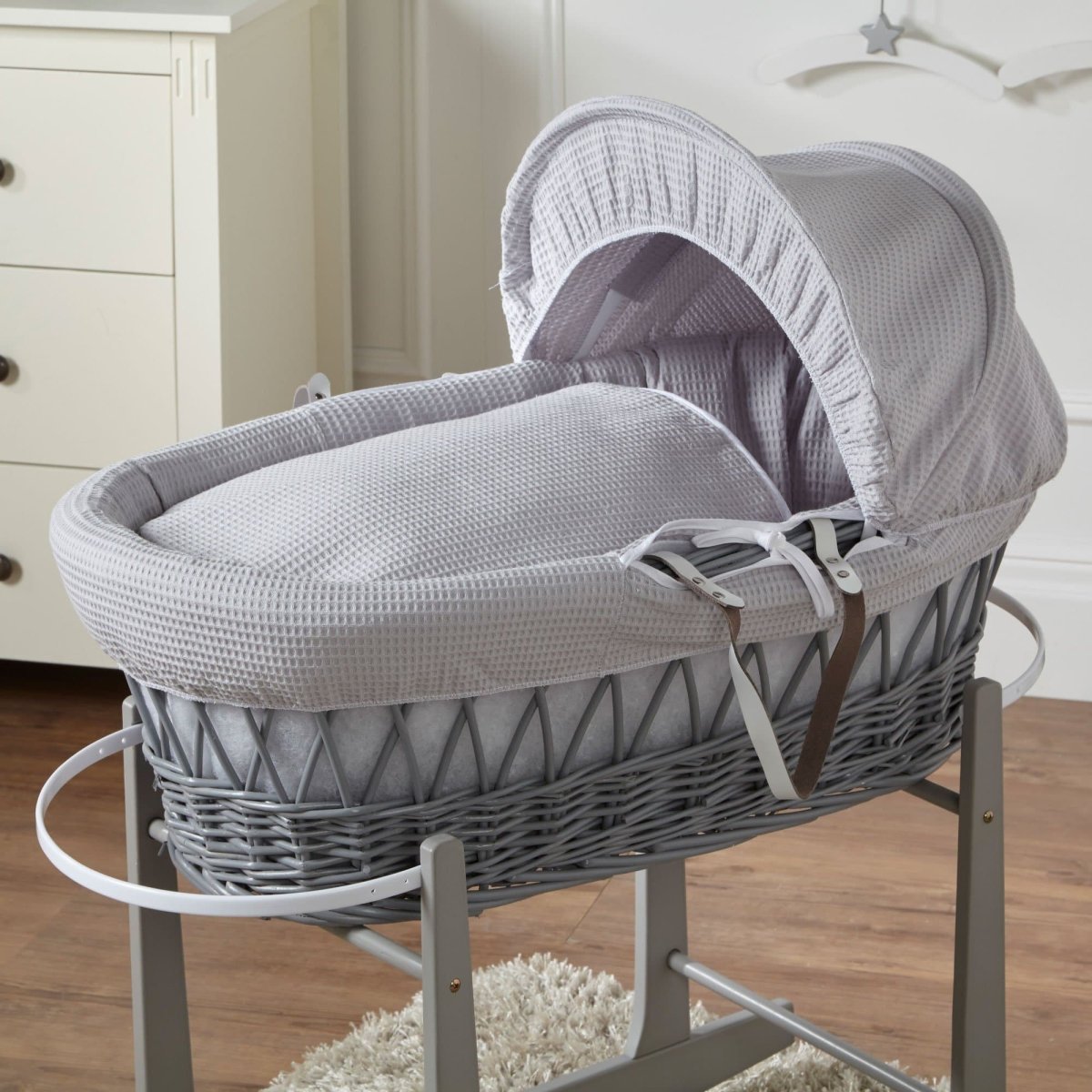 Wicker Moses Basket – Newborn Basket with Mattress, No Stand