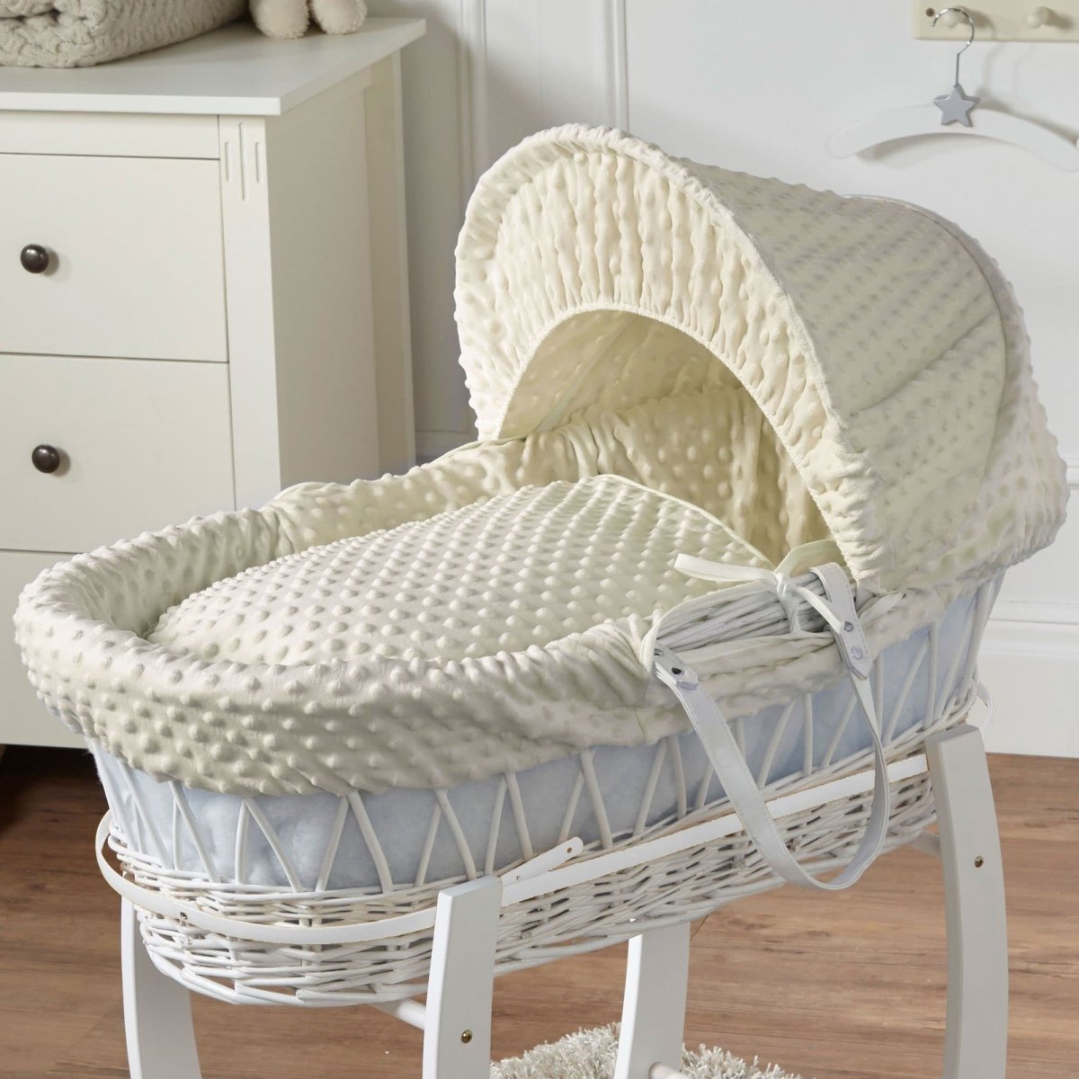 Wicker Moses Basket – Newborn Basket with Mattress, No Stand