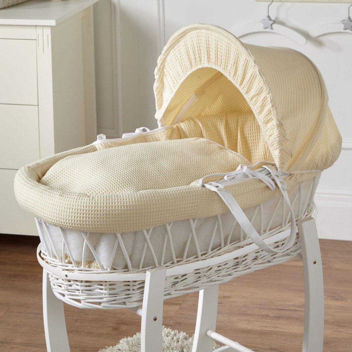 Wicker Moses Basket – Newborn Basket with Mattress, No Stand