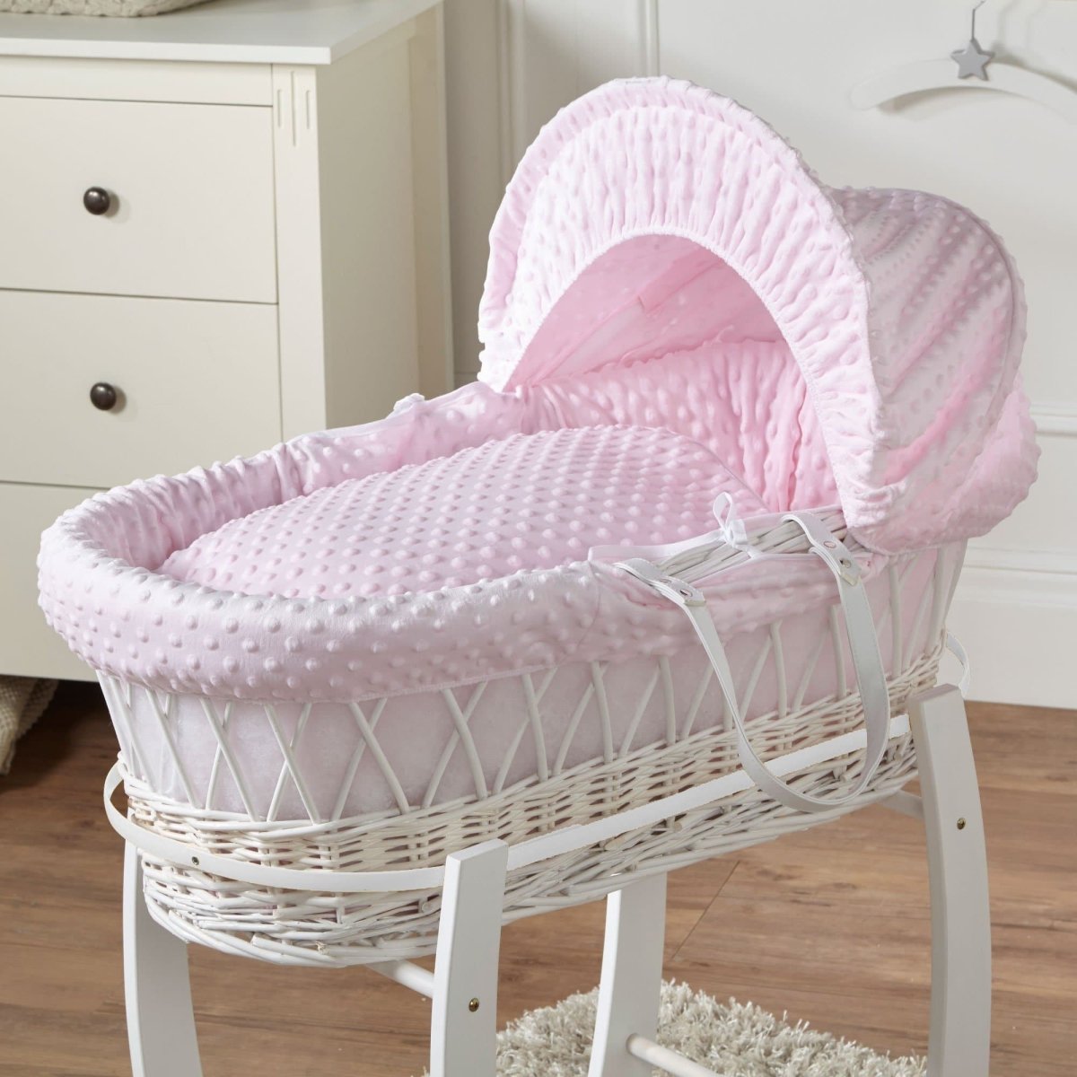 Wicker Moses Basket – Newborn Basket with Mattress, No Stand