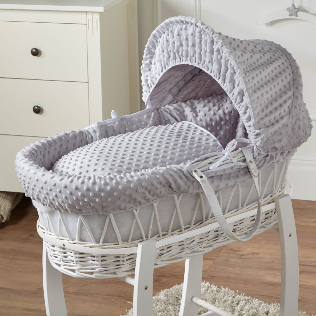 Wicker Moses Basket – Newborn Basket with Mattress, No Stand