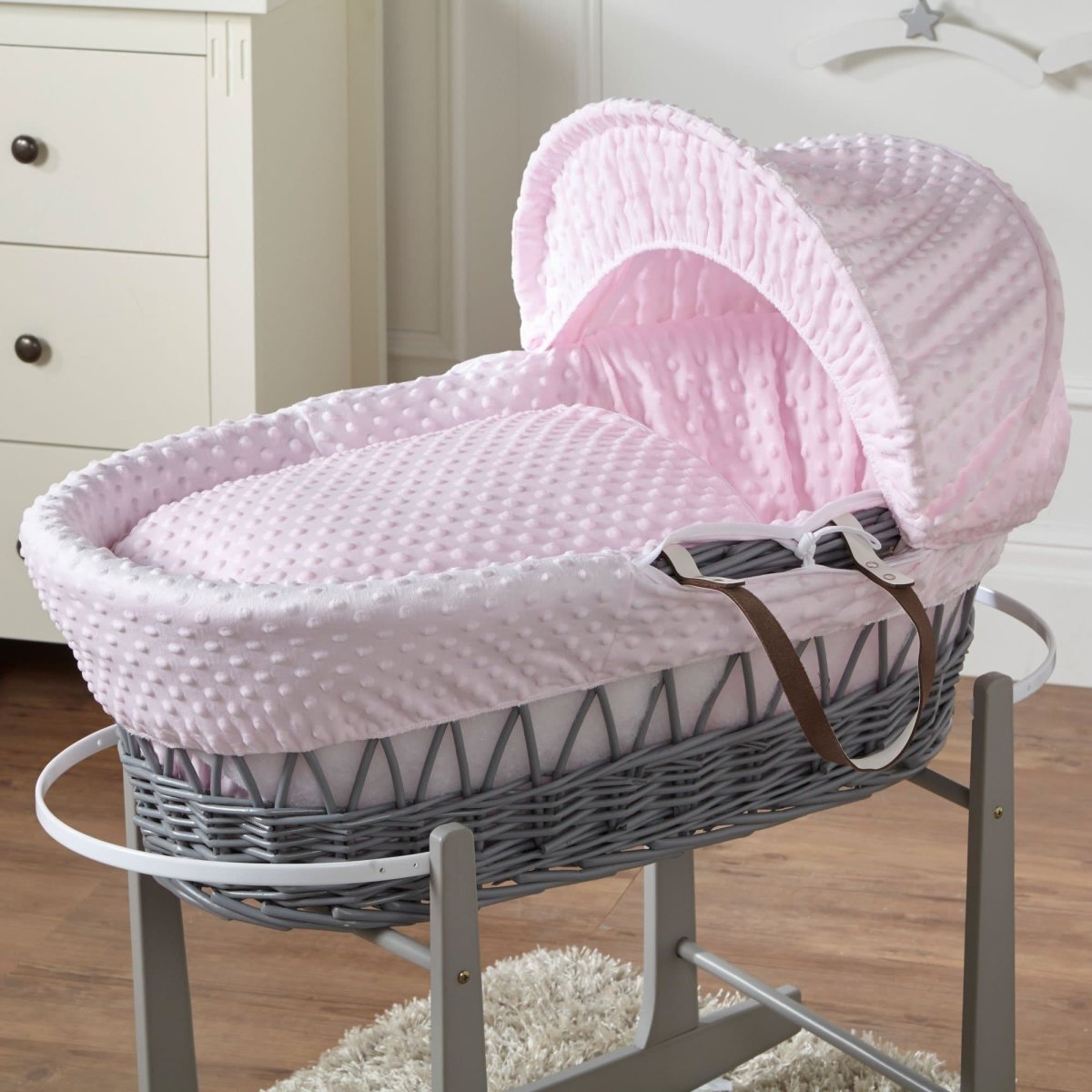 Wicker Moses Basket – Newborn Basket with Mattress, No Stand