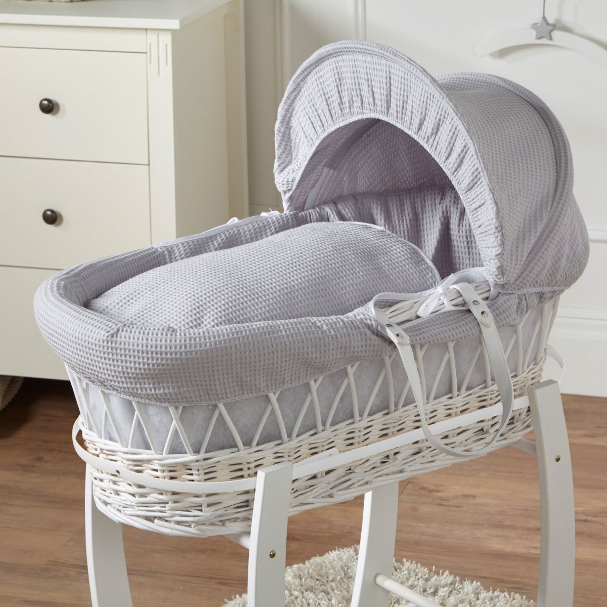 Wicker Moses Basket – Newborn Basket with Mattress, No Stand